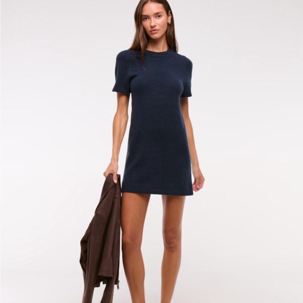Abercrombie & Fitch Madeline Mini Sweater Dress Size Medium Navy Blue